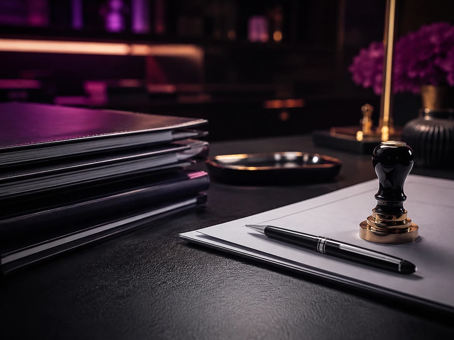 Notary documents prepared for signing