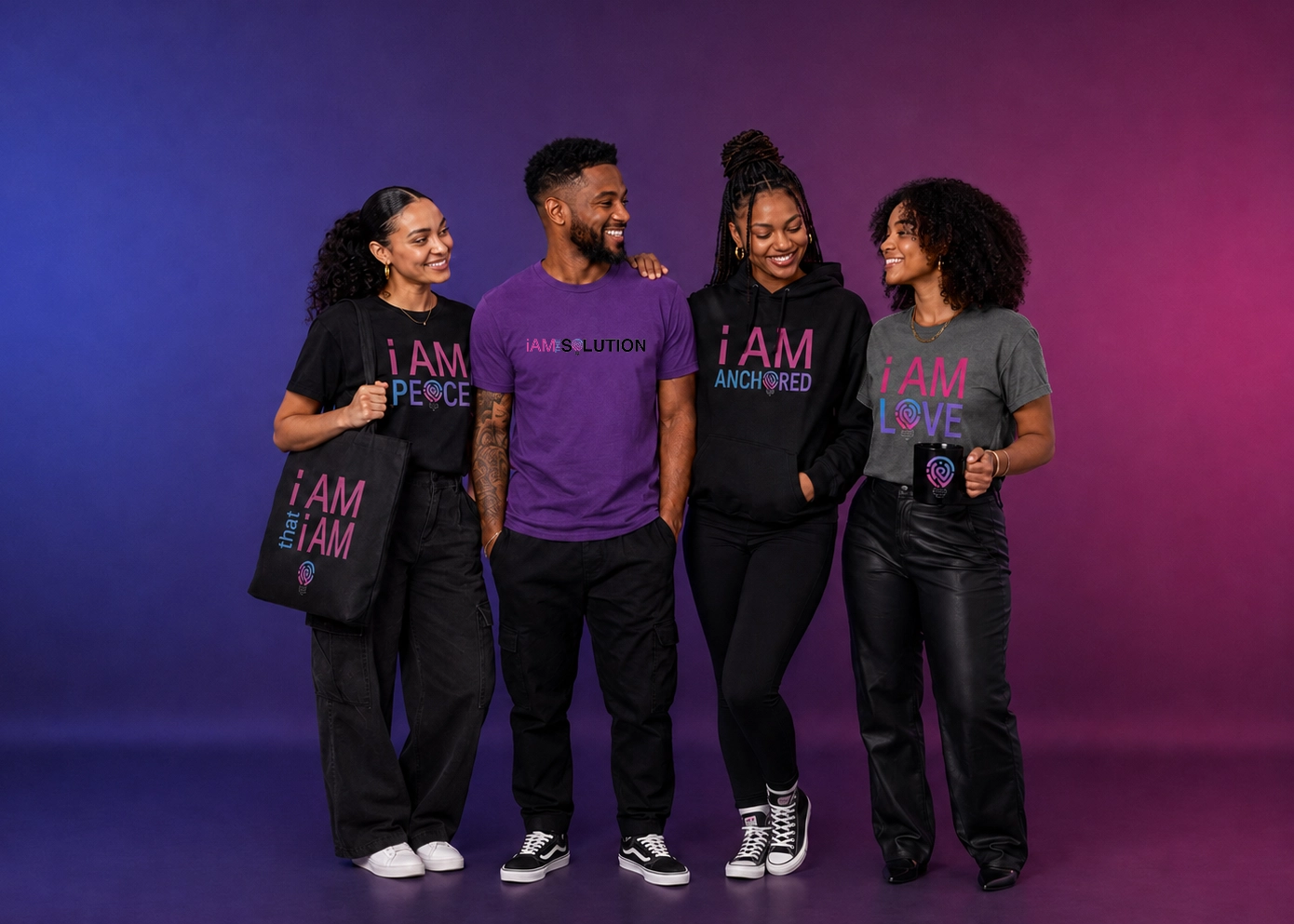 People wearing IAMtheSolution apparel